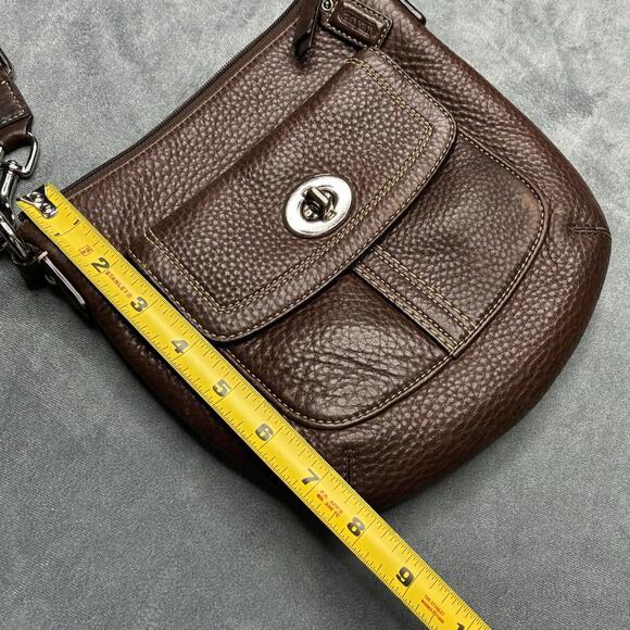 Coach Hamilton Brown Pebbled Leather Swingpack Crossbody Shoulder Bag Handbag - Picture 10 of 15